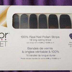 Shadow Star ' black grey shimmer Real Nail Polish Strips 16 Long-Lasting Strips
